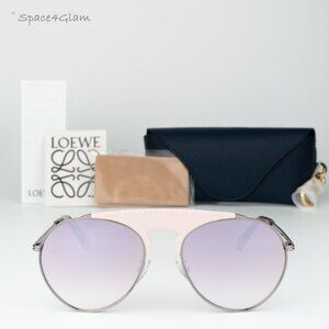 Loewe Men Sunglasses LW40005U 14U Pink Leather Bordeaux Mirror Pilot BRAND NEW